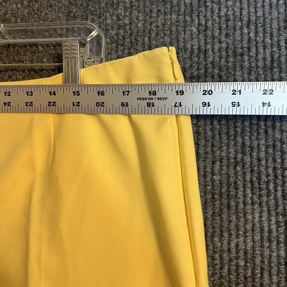 Chicos 3 Womens Pants Size XL Yellow Pleated Wide Leg High Rise Office Preppy - Picture 6 of 10